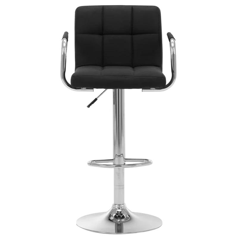 Tabouret de bar x1 chaise haute avec dossier et accoudoirs en tissu noir cadre en acier DEC029325