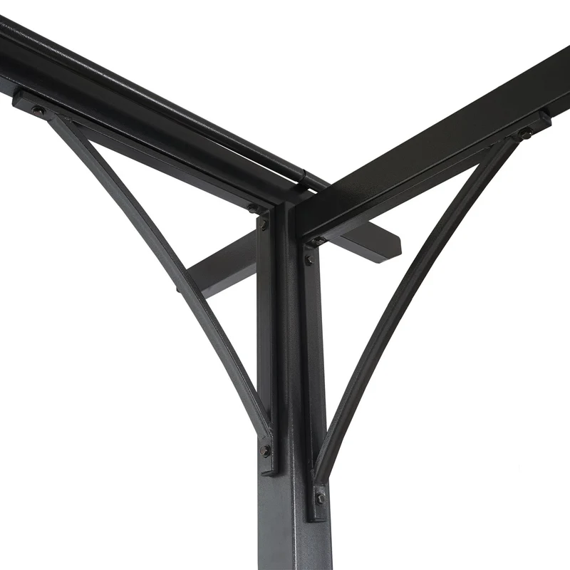 Pergola gazebo de jardin cadre stable 6cm + toit ouvrant 3x3m gris 04_0004108