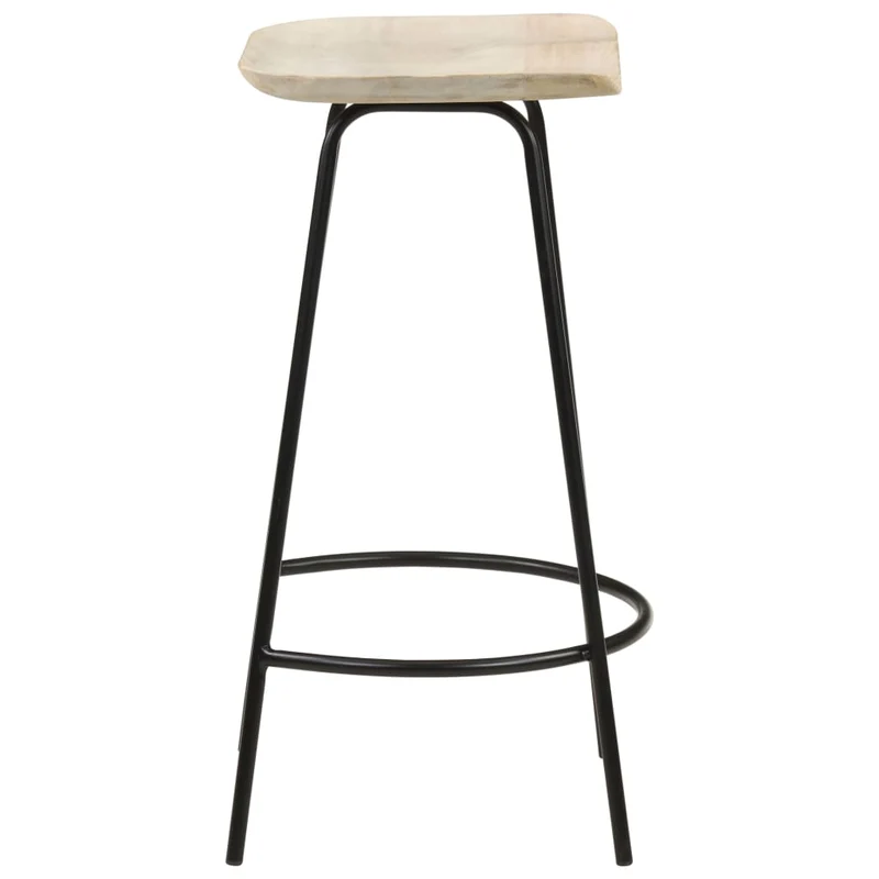 Lot de 4 tabourets de bar chaises hautes en bois de manguier et fer DEC029910