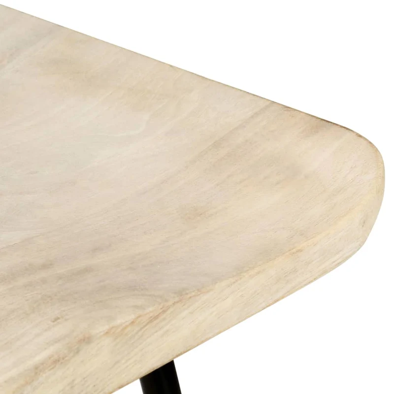 Lot de 4 tabourets de bar chaises hautes en bois de manguier et fer DEC029910