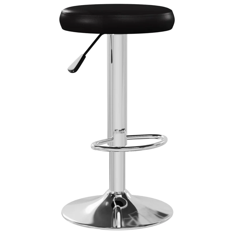 Lot de 2 tabourets de bar chaises hautes en PVC noir et acier DEC029806