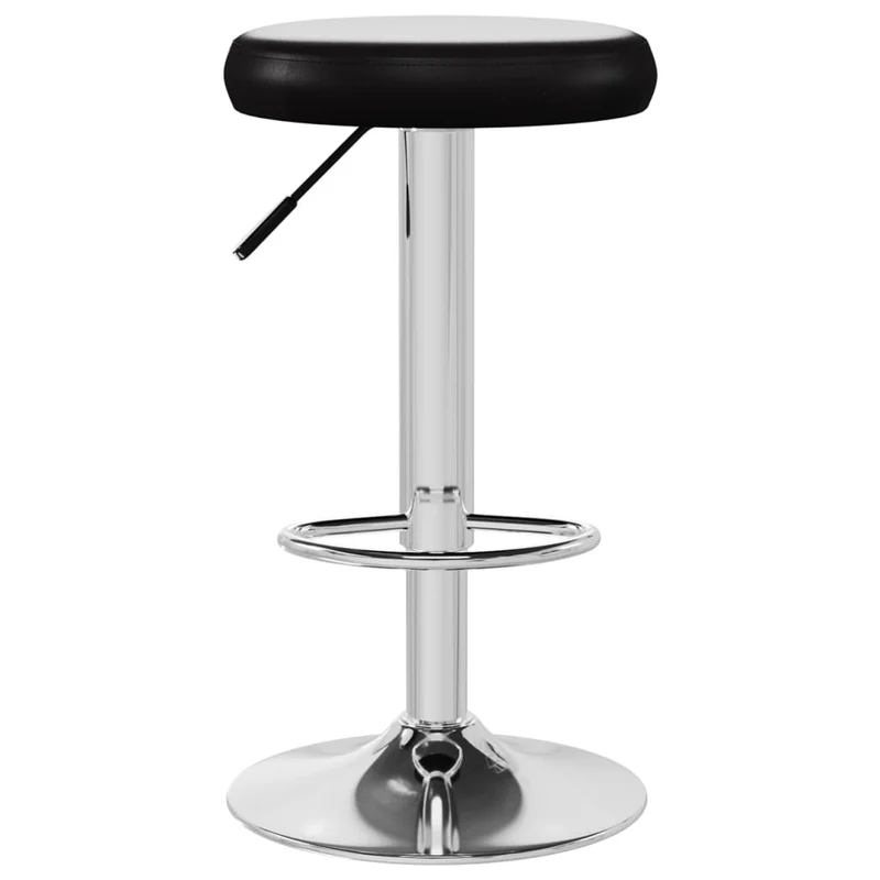Lot de 2 tabourets de bar chaises hautes en PVC noir et acier DEC029806