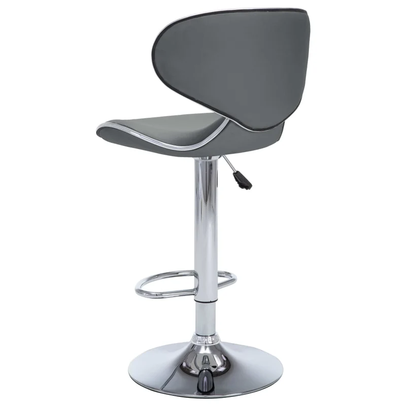 Lot de 2 tabourets de bar chaises hautes design moderne en PVC gris et acier DEC029737