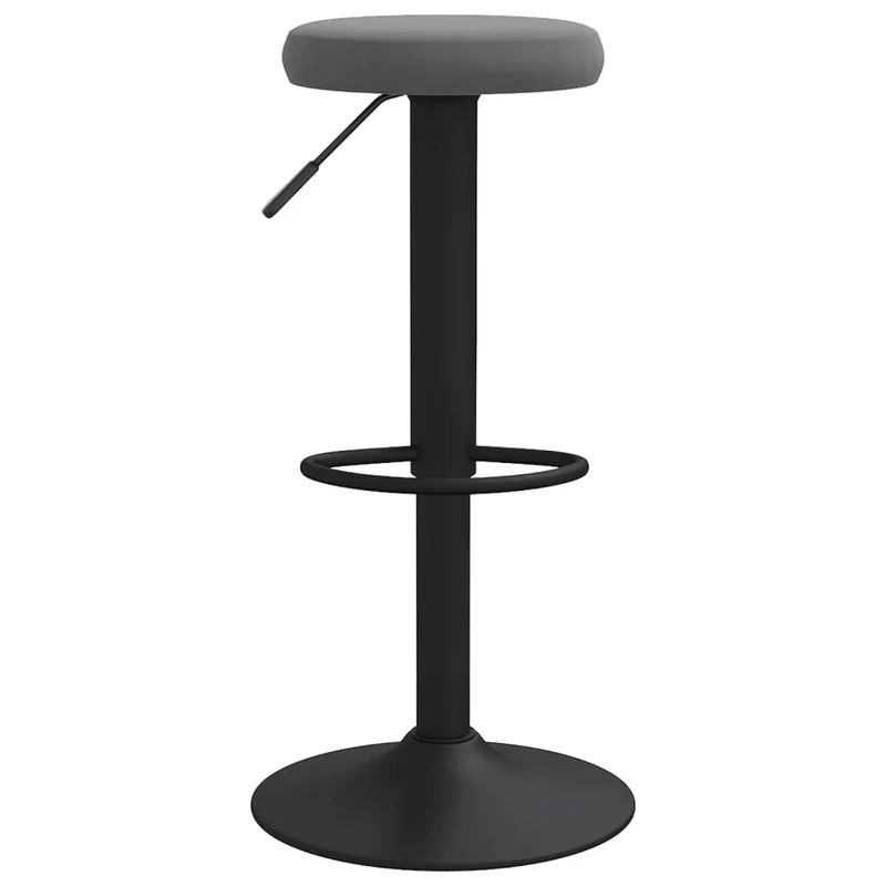 Lot de 2 tabourets de bar chaises hautes en velours gris foncé et acier DEC029724