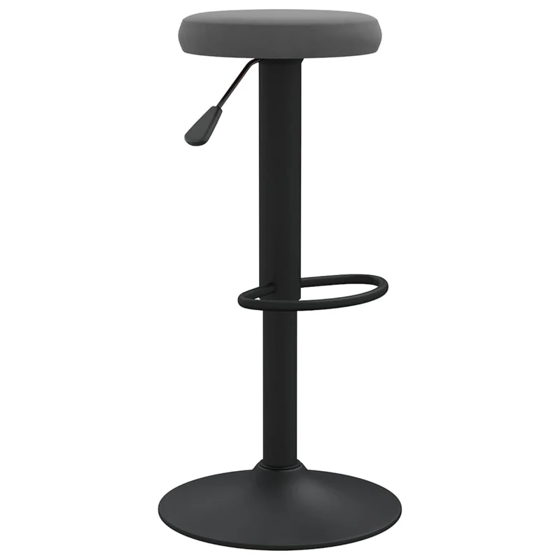 Lot de 2 tabourets de bar chaises hautes en velours gris foncé et acier DEC029724