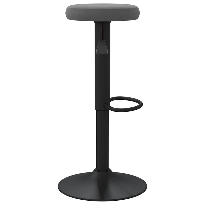 Lot de 2 tabourets de bar chaises hautes en velours gris foncé et acier DEC029724