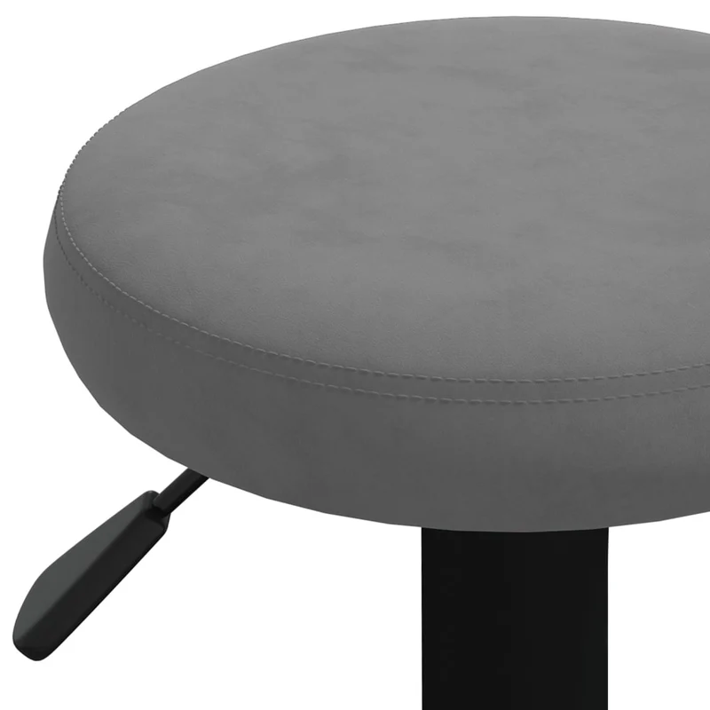 Lot de 2 tabourets de bar chaises hautes en velours gris foncé et acier DEC029724