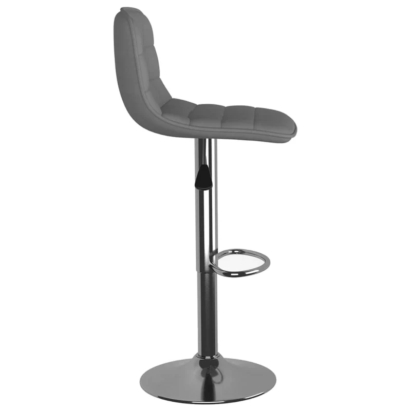 Lot de 2 tabourets de bar chaises hautes en tissu gris et acier DEC029687