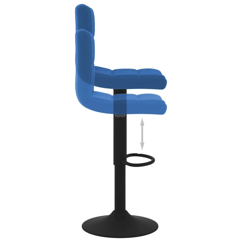 Lot de 2 tabourets de bar chaises hautes avec dossier en velours bleu DEC029631