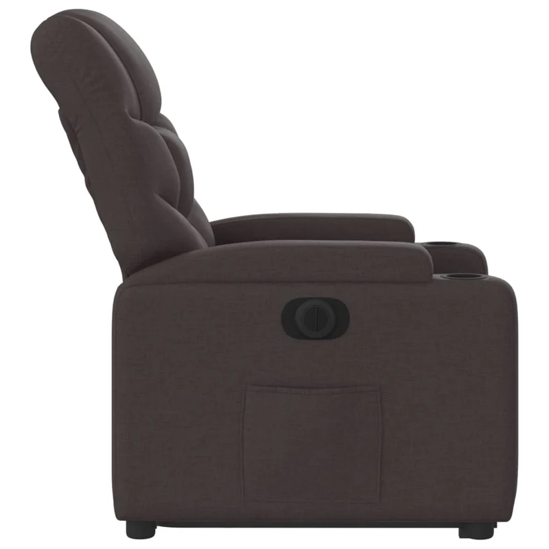 Fauteuil relax TV fonction de levage électrique très confortable en tissu marron foncé DEC028410