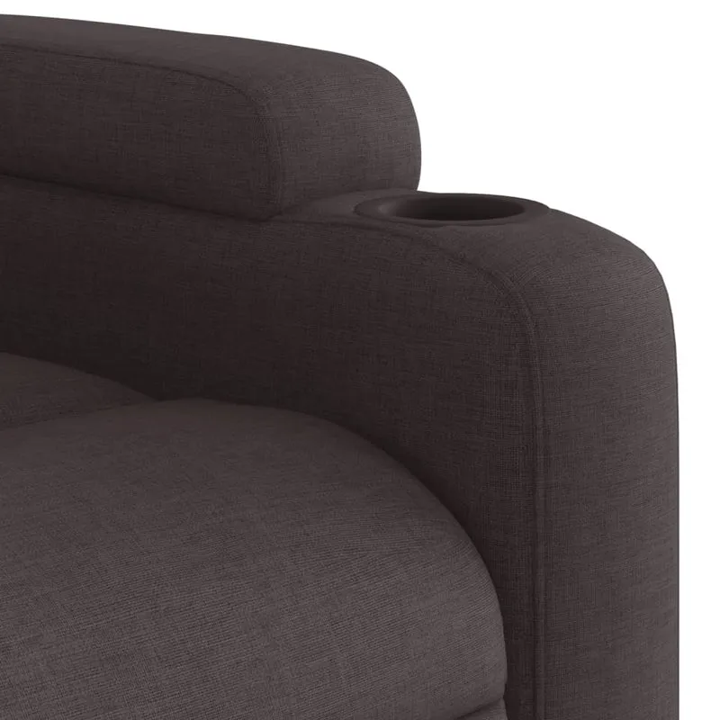 Fauteuil relax TV fonction d'inclinaison électrique très confortable en tissu marron foncé DEC028406