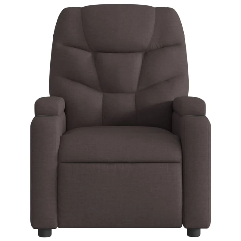 Fauteuil relax TV rembourrage confortable fonction d'inclinaison manuelle en tissu marron foncé DEC028015