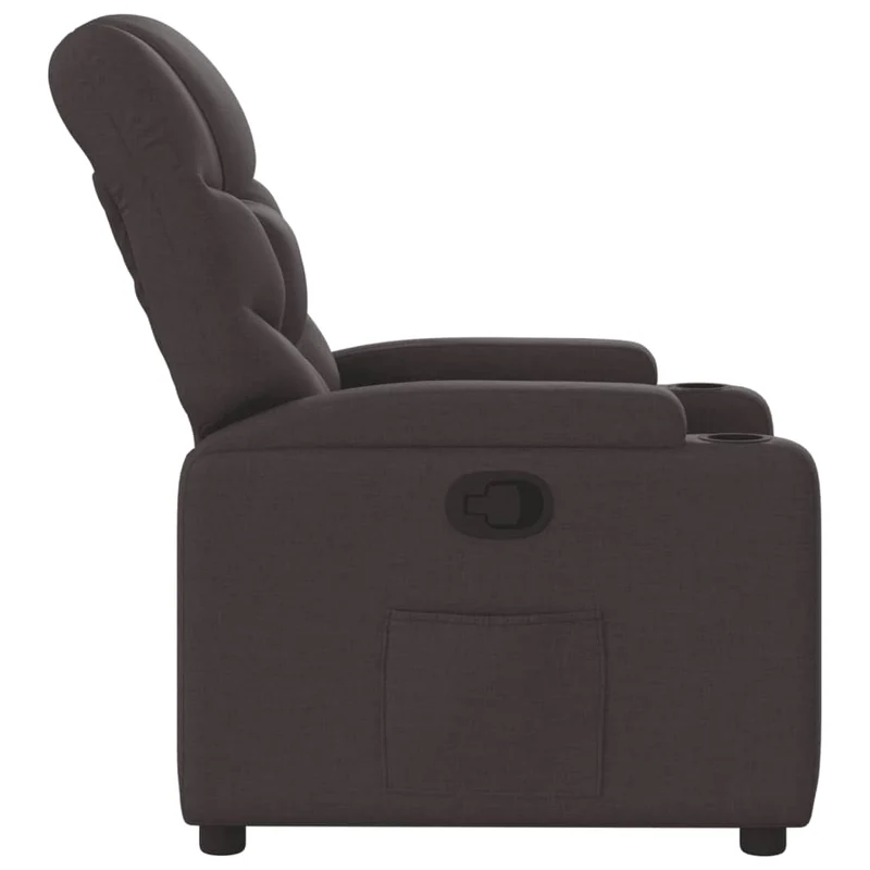 Fauteuil relax TV rembourrage confortable fonction d'inclinaison manuelle en tissu marron foncé DEC028015