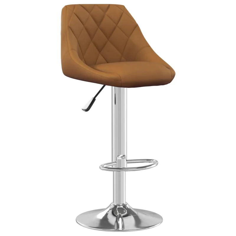 Lot de 2 tabourets de bar chaises hautes design moderne en velours marron et acier DEC029783