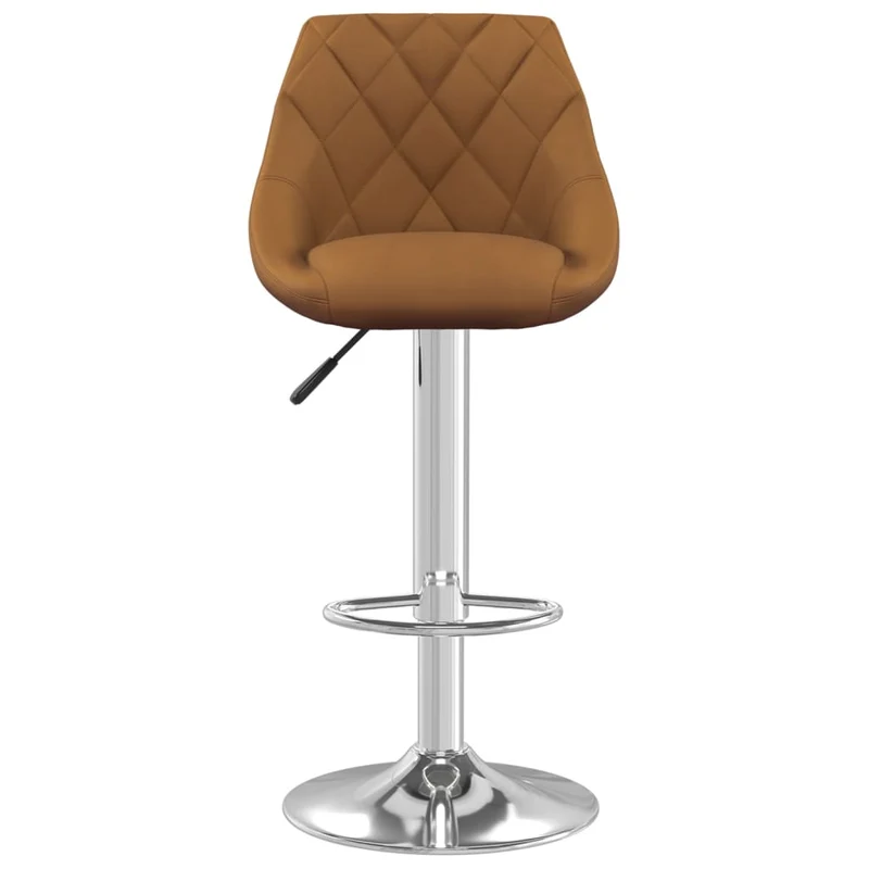 Lot de 2 tabourets de bar chaises hautes design moderne en velours marron et acier DEC029783