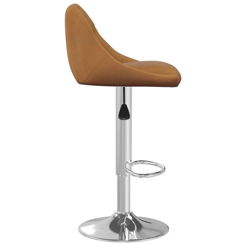 Lot de 2 tabourets de bar chaises hautes design moderne en velours marron et acier DEC029783