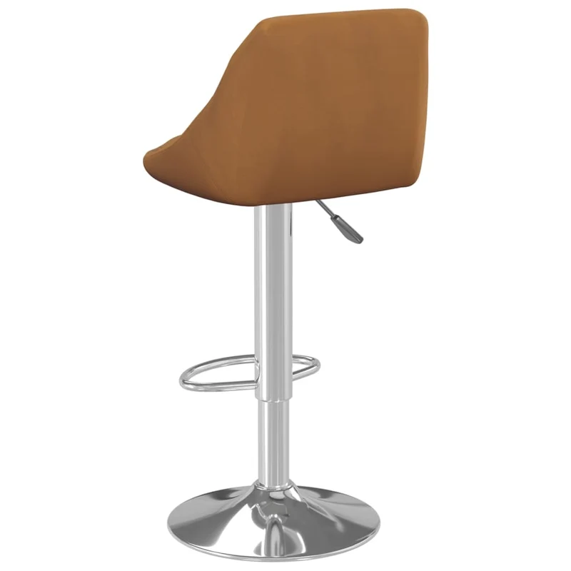 Lot de 2 tabourets de bar chaises hautes design moderne en velours marron et acier DEC029783