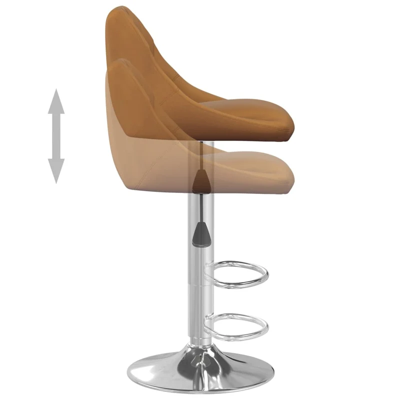 Lot de 2 tabourets de bar chaises hautes design moderne en velours marron et acier DEC029783
