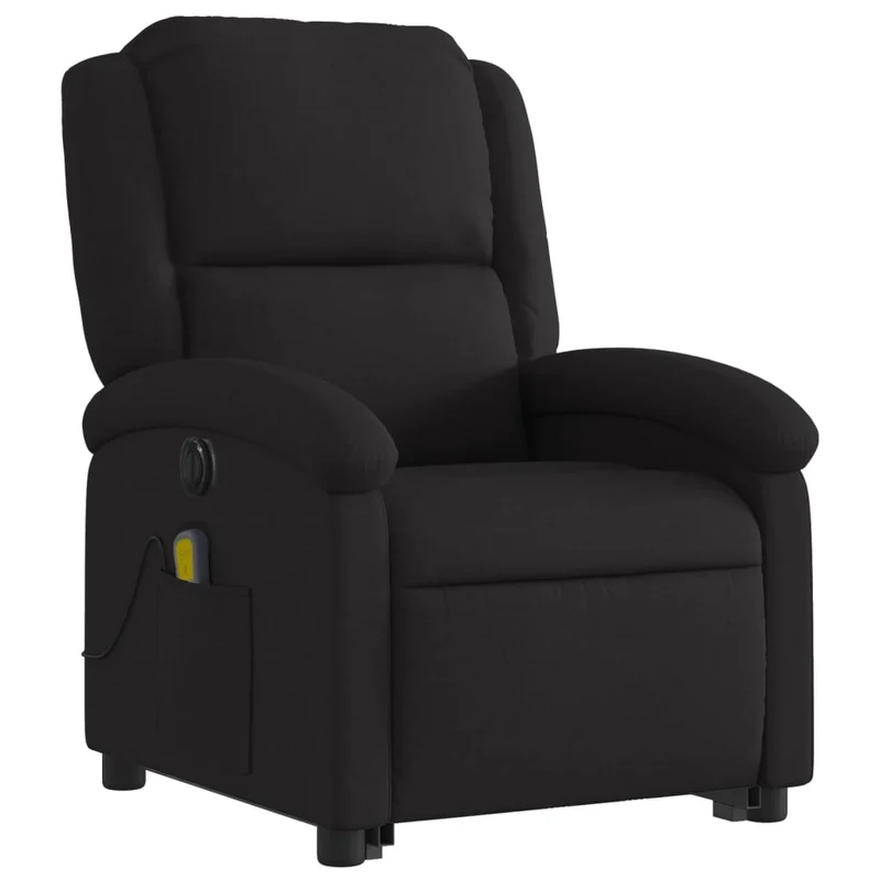 Fauteuil de relaxation fonction massage et inclinable en tissu noir DEC027821