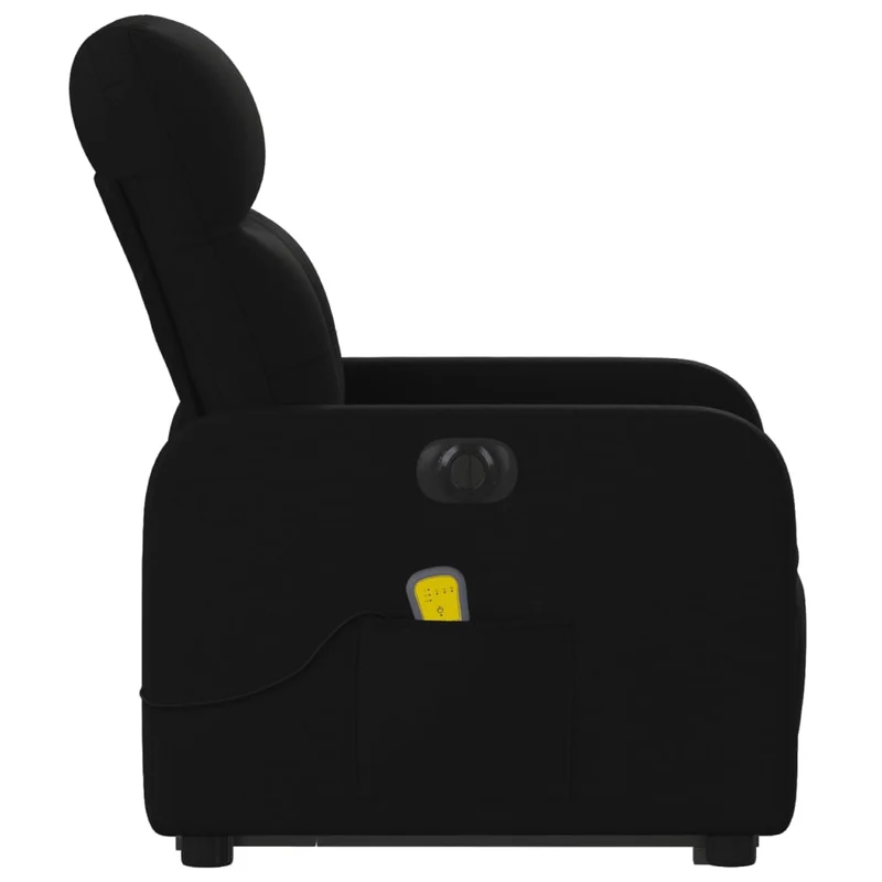 Fauteuil de relaxation fonction massage et inclinable fonction de levage électrique en tissu noir DEC027820