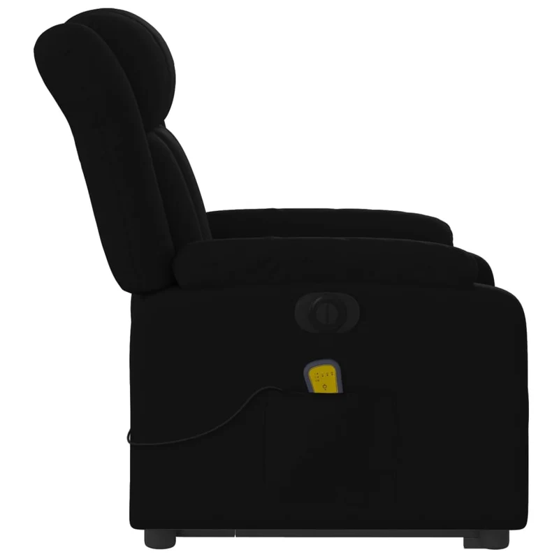 Fauteuil de relaxation fonction massage et inclinable en tissu noir DEC027819