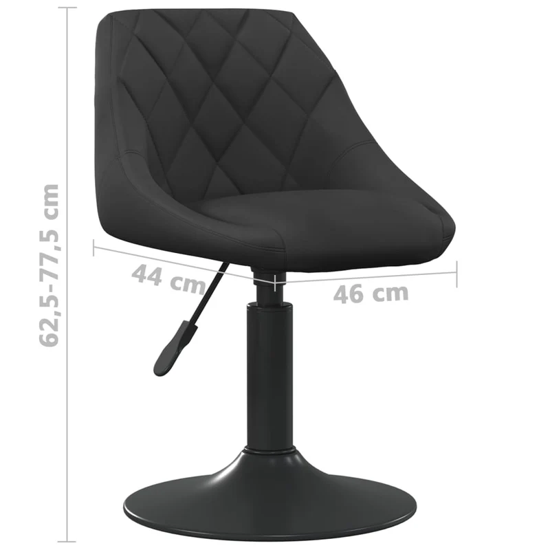Lot de 2 chaises de salle à manger siège pivotant hauteur réglable en velours noir DEC025292