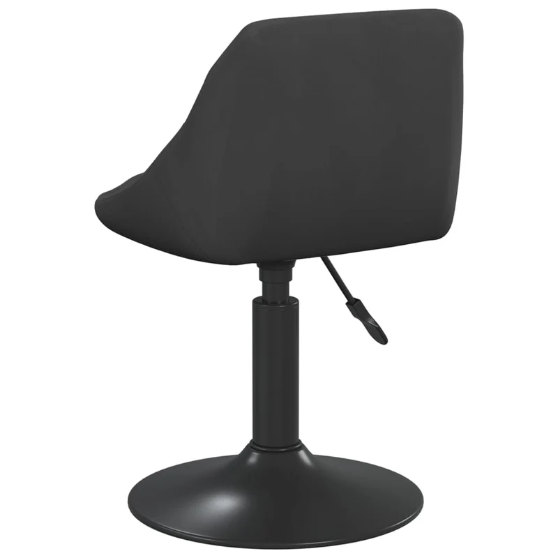 Chaise de salle à manger x1 siège pivotant et hauteur réglable en velours noir et cadre en acier noir DEC025055