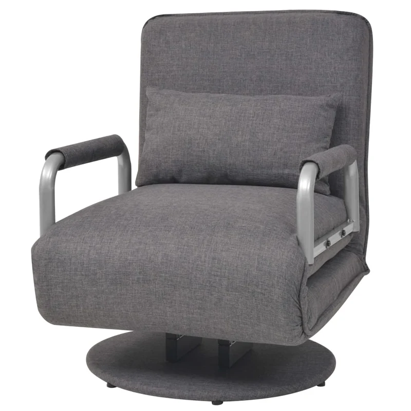 Fauteuil lounge convertible design et moderne pivotant et canapé-lit en tissu gris foncé DEC028662