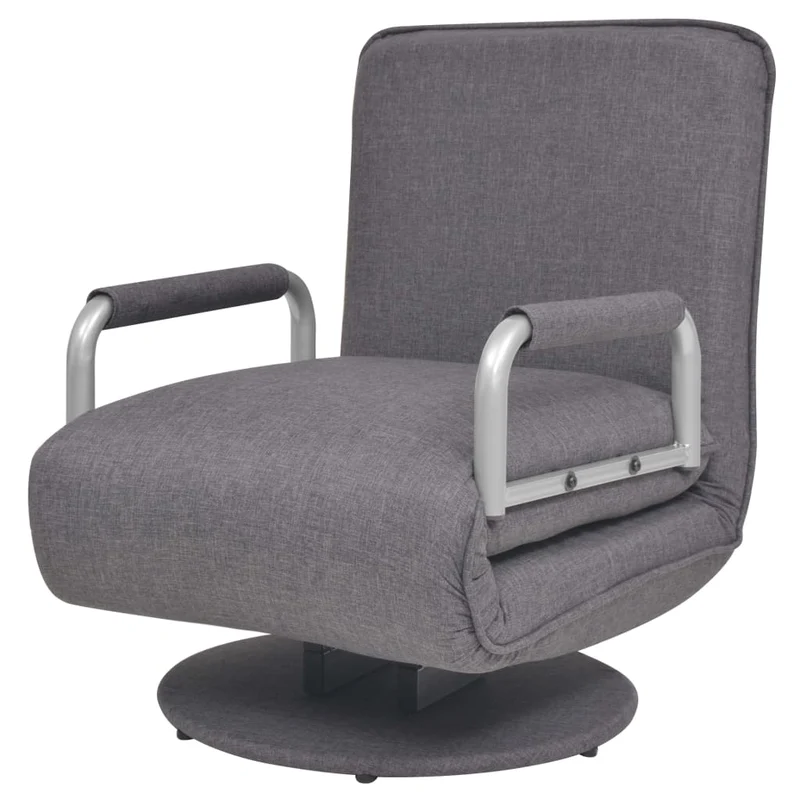 Fauteuil lounge convertible design et moderne pivotant et canapé-lit en tissu gris foncé DEC028662