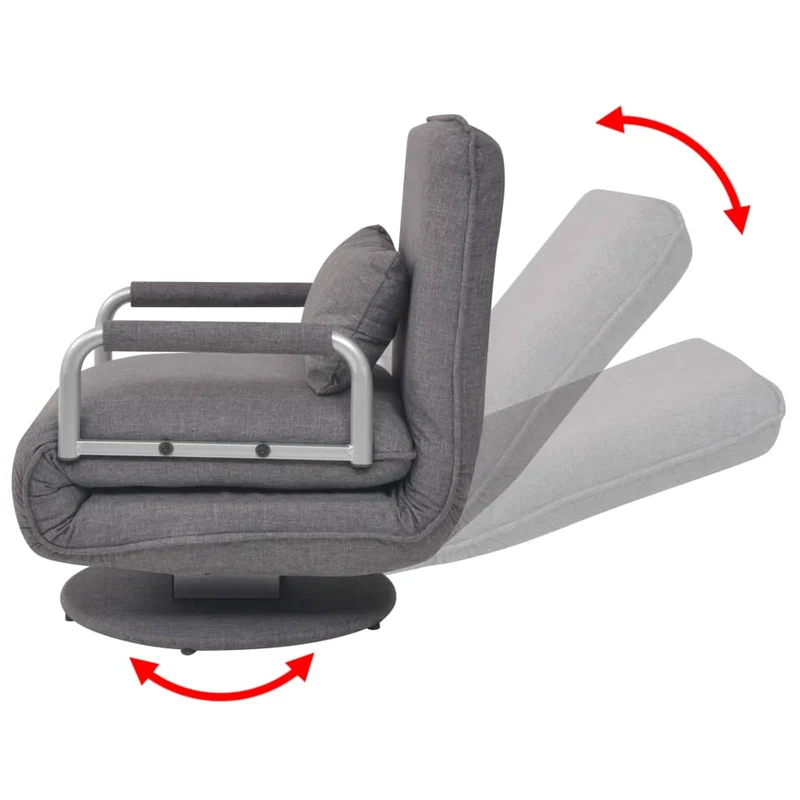 Fauteuil lounge convertible design et moderne pivotant et canapé-lit en tissu gris foncé DEC028662