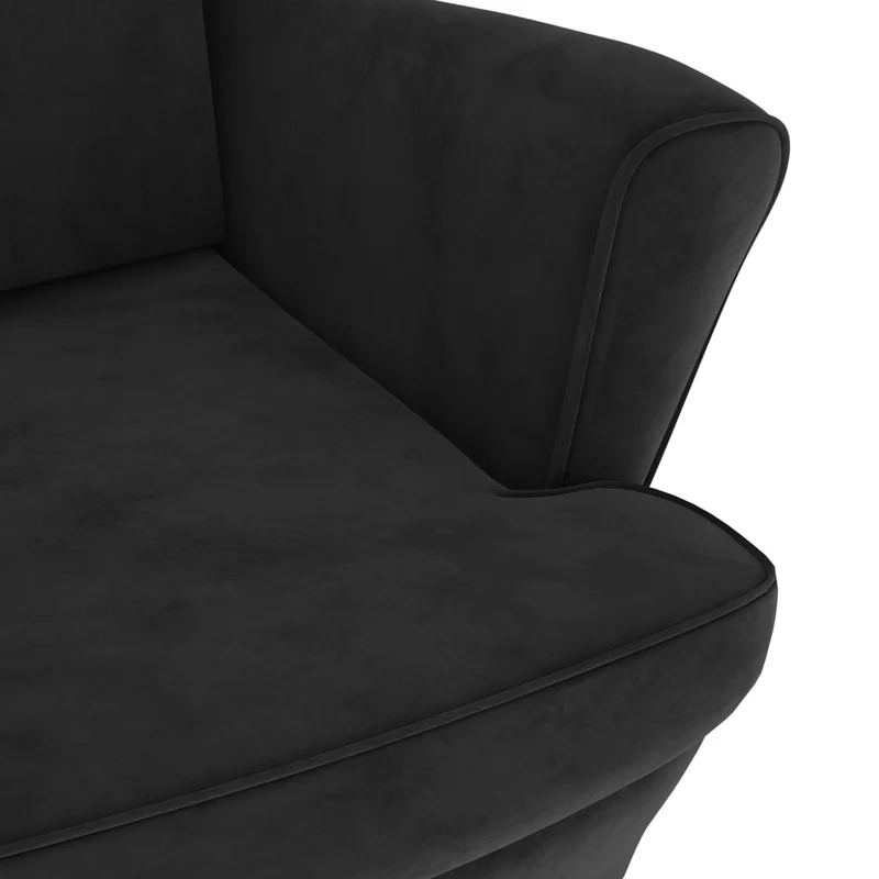 Fauteuil lounge design et moderne extra confort en velours noir DEC028660