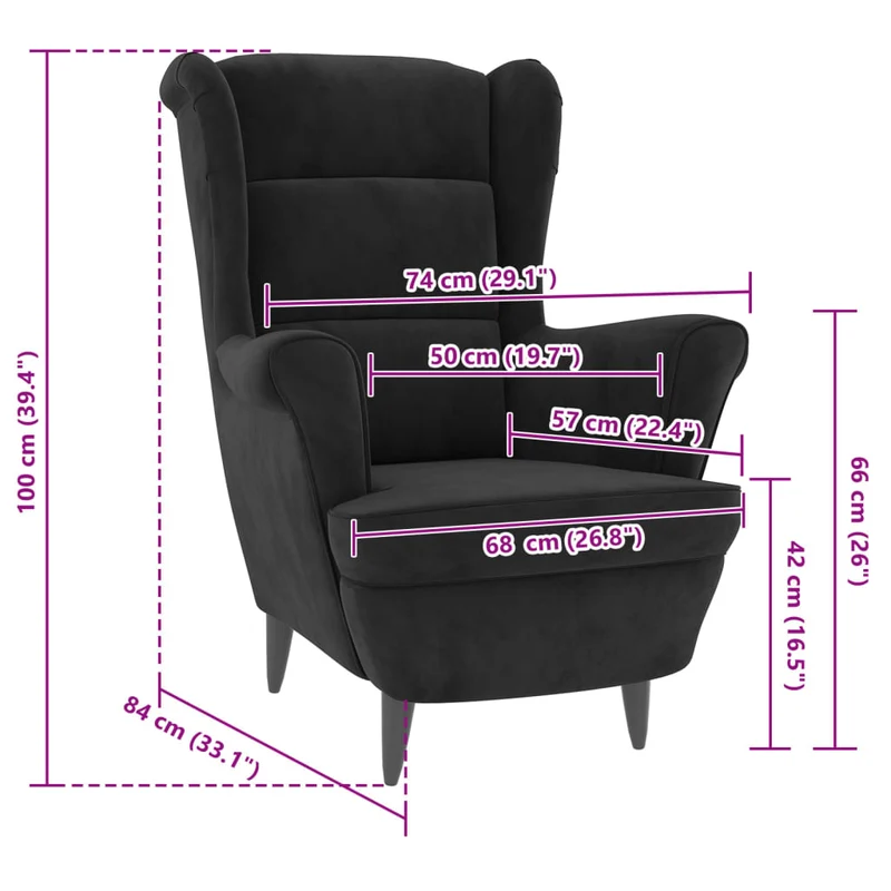 Fauteuil lounge design et moderne extra confort en velours noir DEC028660