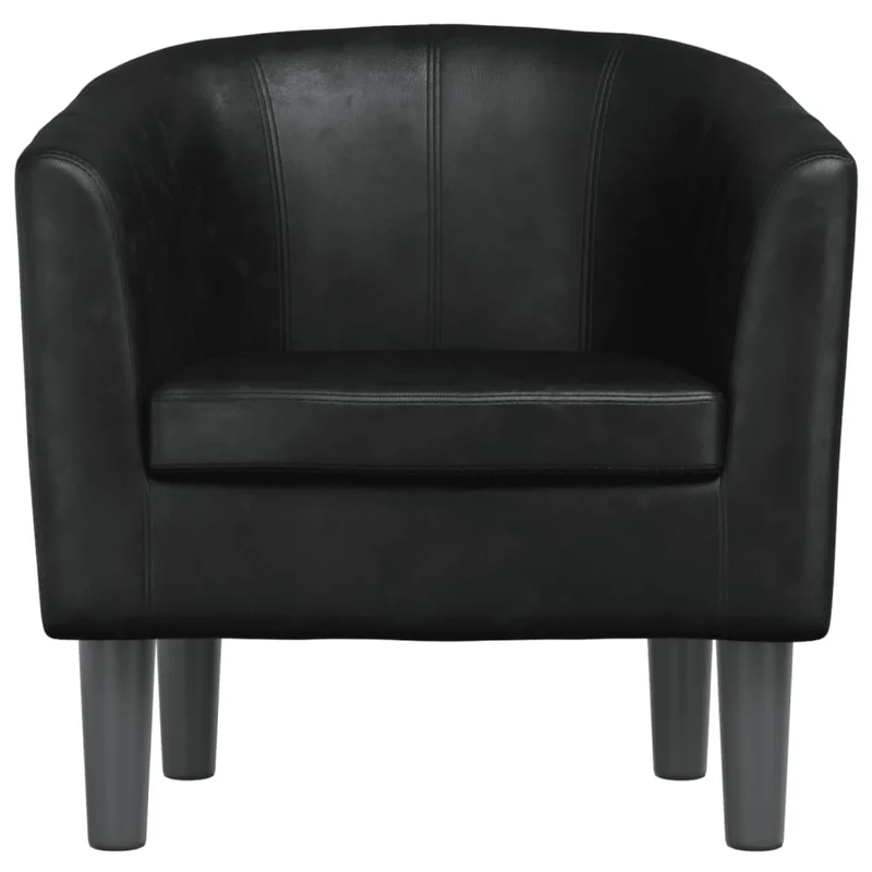 Fauteuil lounge design et moderne dossier arrondi en PVC noir DEC028655