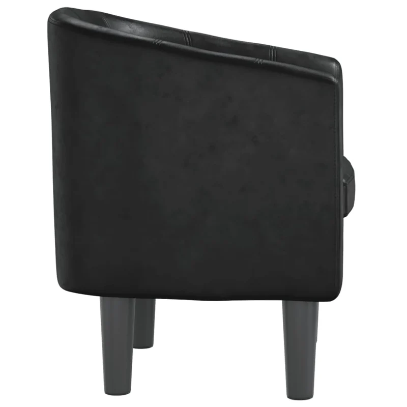 Fauteuil lounge design et moderne dossier arrondi en PVC noir DEC028655
