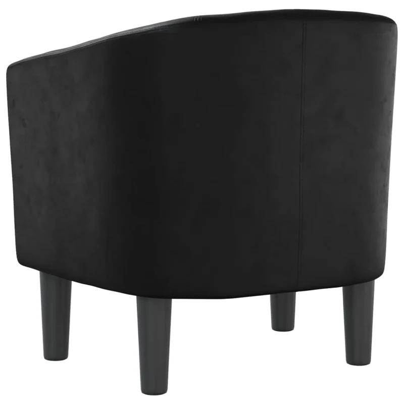 Fauteuil lounge design et moderne dossier arrondi en PVC noir DEC028655
