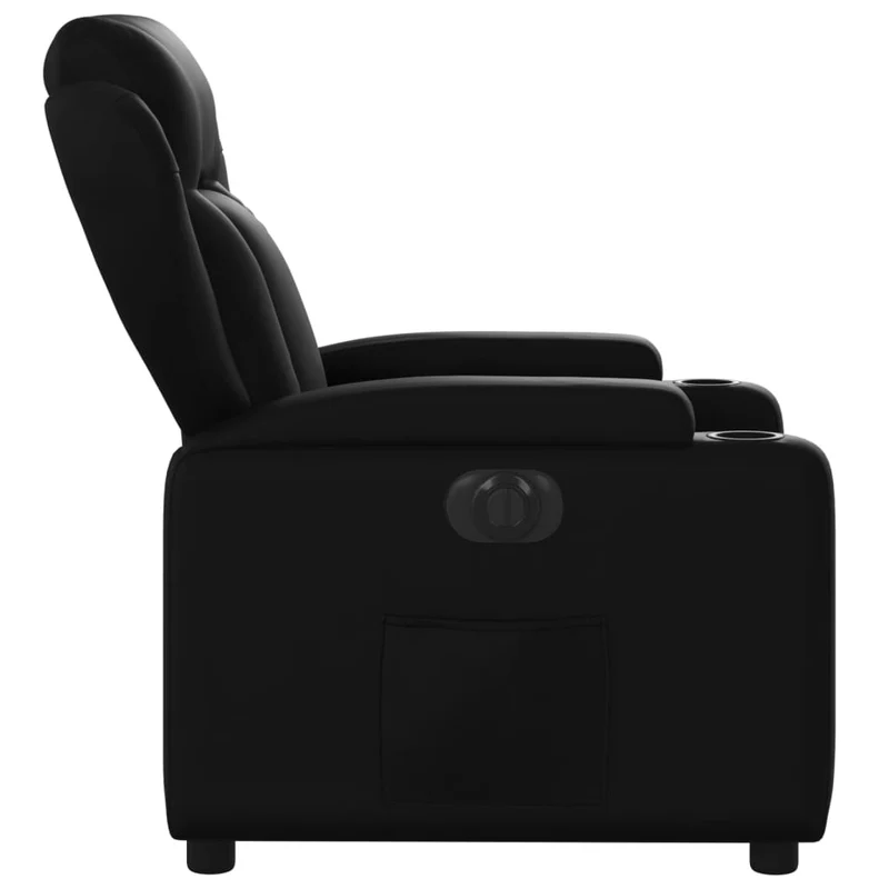 Fauteuil relax TV fonction d'inclinaison électrique très confortable en PVC noir DEC028473
