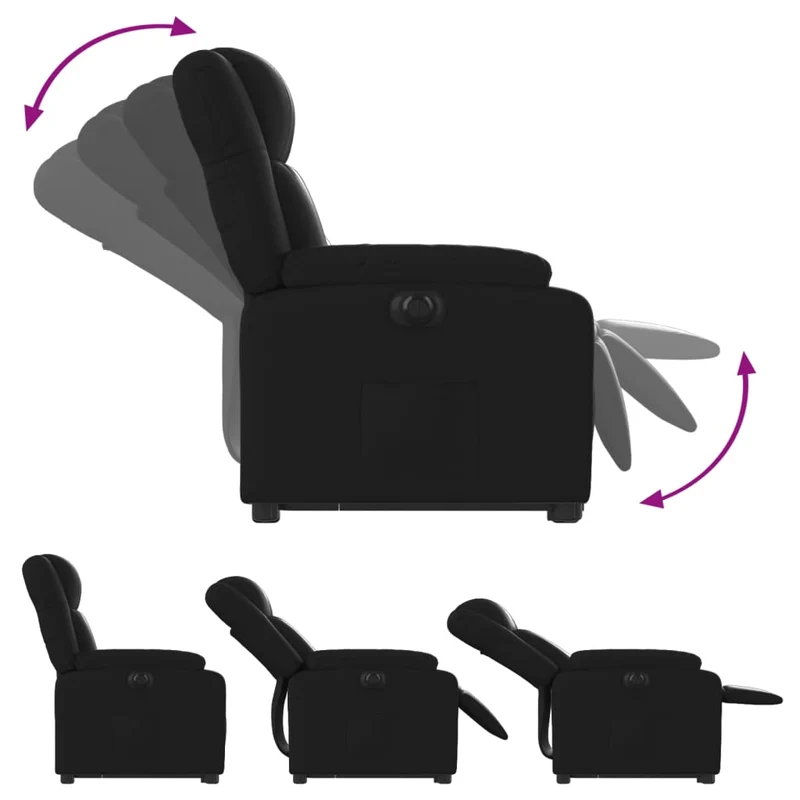 Fauteuil relax TV fonction de levage électrique très confortable en PVC noir DEC028461
