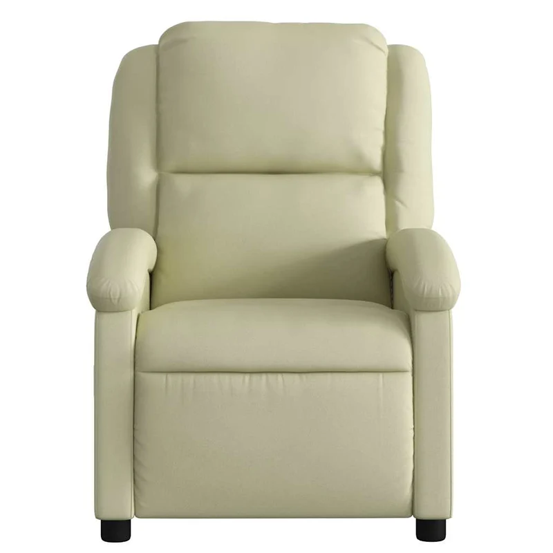 Fauteuil relax TV fonction de levage électrique très confortable en cuir véritable crème DEC028255