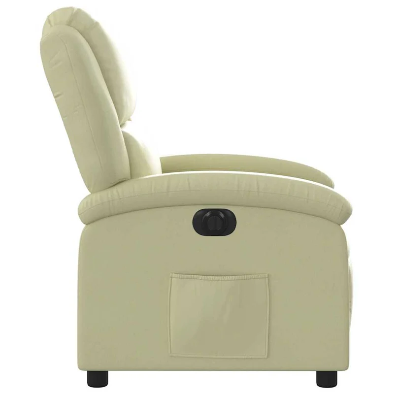 Fauteuil relax TV fonction de levage électrique très confortable en cuir véritable crème DEC028255
