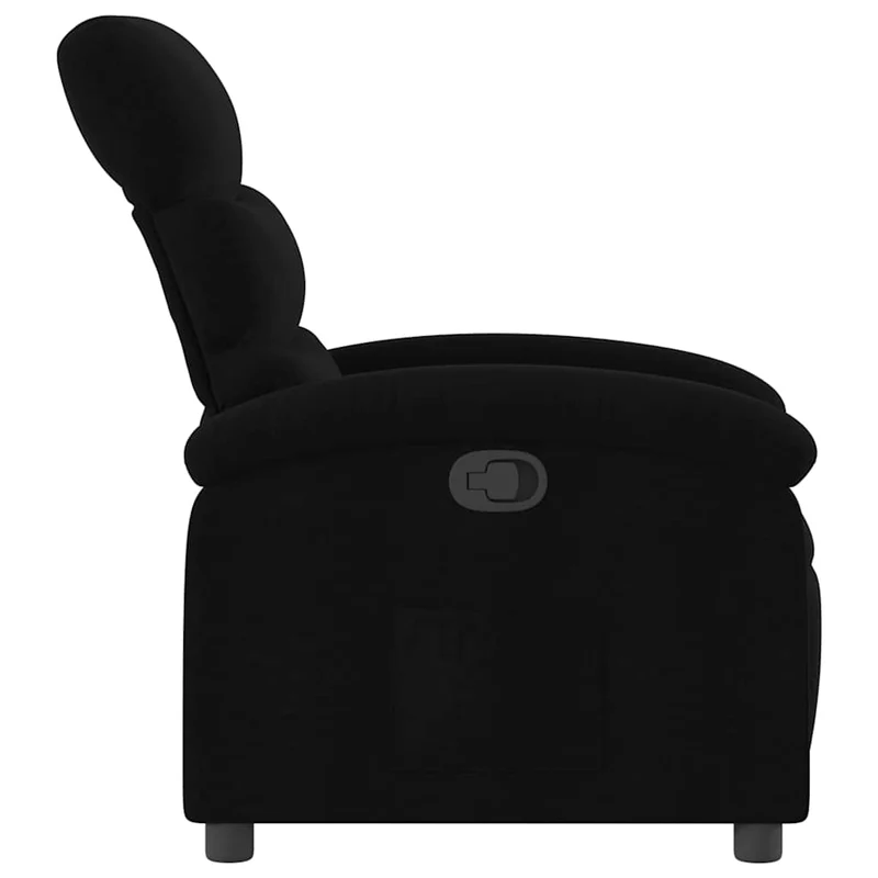 Fauteuil relax TV rembourrage confortable fonction d'inclinaison manuelle en tissu noir DEC028107