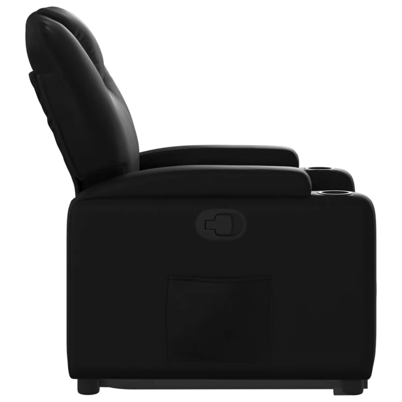 Fauteuil relax TV rembourrage confortable fonction de levage électrique en PVC noir DEC028077