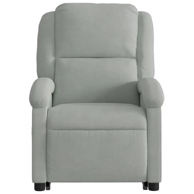 Fauteuil relax TV rembourrage confortable fonction de levage électrique en velours gris clair DEC027920