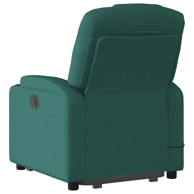Fauteuil de relaxation fonction massage et inclinable fonction de levage électrique en tissu vert foncé DEC027872