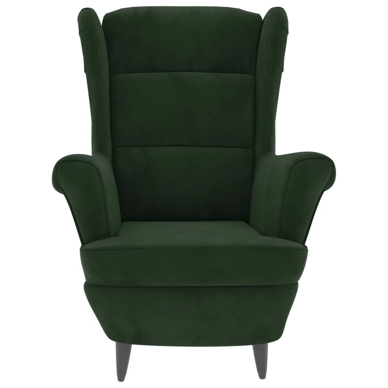Fauteuils relax avec rebords latérals et repose-pieds en velours vert foncé DEC028699