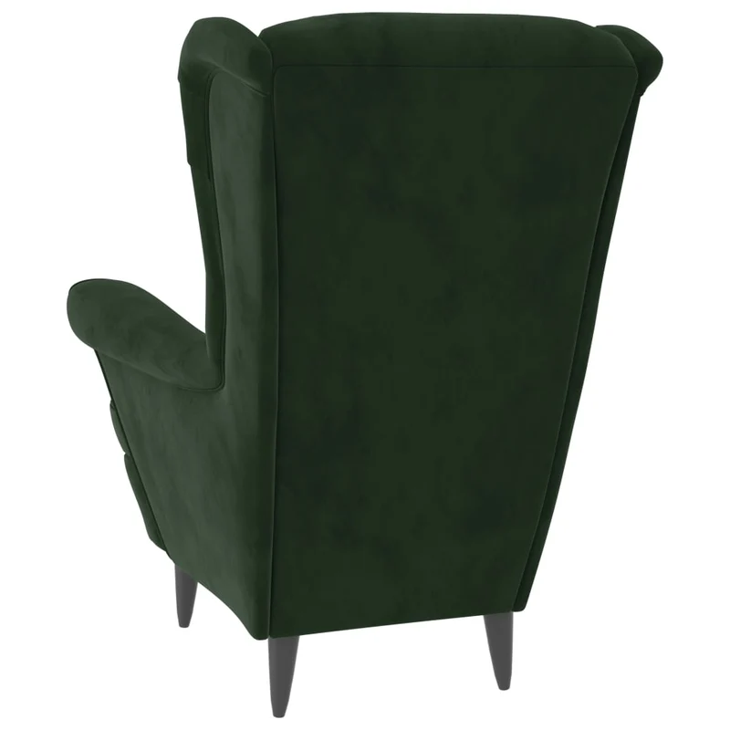 Fauteuils relax avec rebords latérals et repose-pieds en velours vert foncé DEC028699