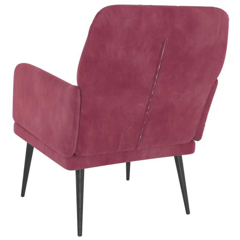 Fauteuil lounge design et moderne avec accoudoirs 62 x 79 x 79 cm en velours rouge DEC028668