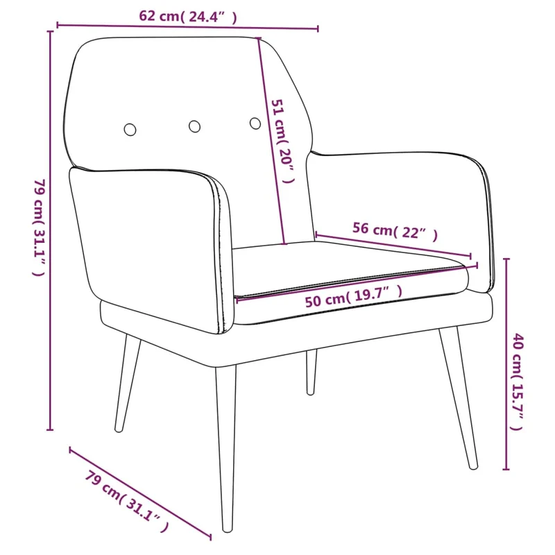 Fauteuil lounge design et moderne avec accoudoirs 62 x 79 x 79 cm en velours rouge DEC028668