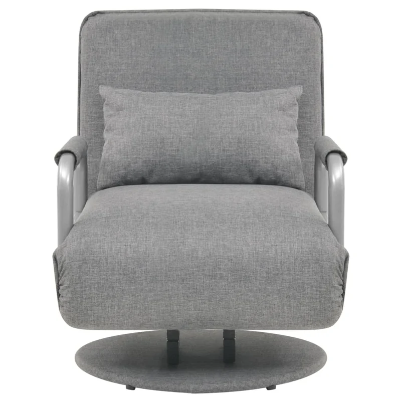 Fauteuil lounge convertible design et moderne pivotant canapé-lit en tissu gris clair DEC028661