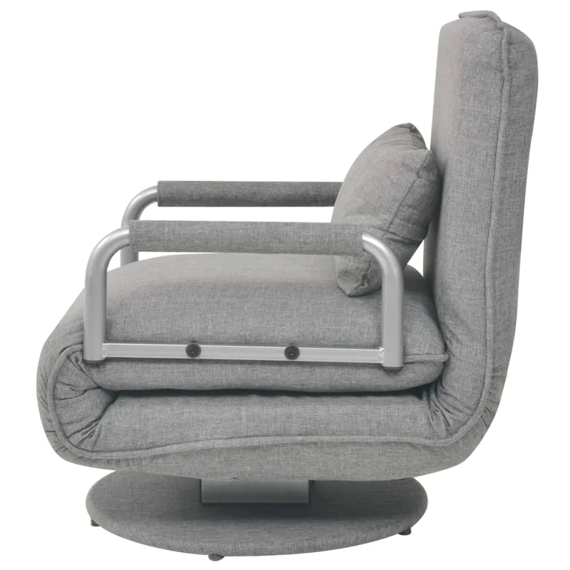 Fauteuil lounge convertible design et moderne pivotant canapé-lit en tissu gris clair DEC028661