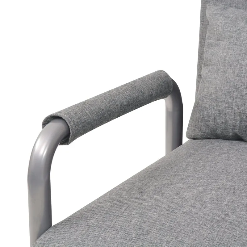 Fauteuil lounge convertible design et moderne pivotant canapé-lit en tissu gris clair DEC028661
